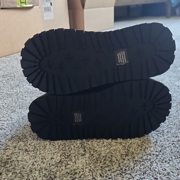 Dolls Kill Black Faux Suede Platform Ankle Boots with Lace-Up Back - Picture 6 of 6